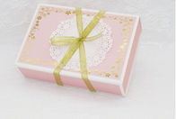 Pink Gold Stamping Disposable Paper Food Packaging For Cookie Gift