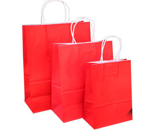 Standard Size Paper Bags With Handles Degradable Material Simple Style