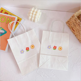 Custom Printing Recyclable Paper Bags With Handles Flower Pattern