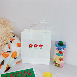 Custom Printing Recyclable Paper Bags With Handles Flower Pattern