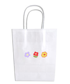 Custom Printing Recyclable Paper Bags With Handles Flower Pattern