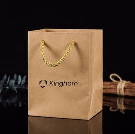Brown Shopping Paper Craft Bags With Handles Eco Friendly Material