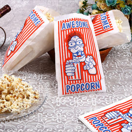 Customized Popcorn Snack Bags , Biodegradable Paper Popcorn Chip Bag