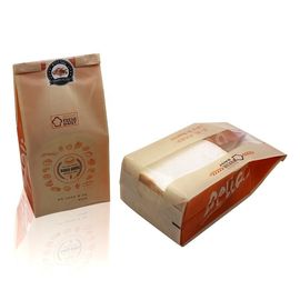 Custom Logo Printing Food Delivery Takeaway Stand Up Paper Bags With Clear Window