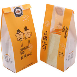 Custom Logo Printing Food Delivery Takeaway Stand Up Paper Bags With Clear Window