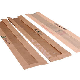 Kraft Recycled Paper Food Bags , Paper Bags For Food Packaging With Window