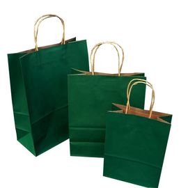 Disposable Paper Bags With Handles With Embossing Varnishing Printing Handling