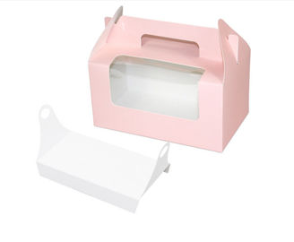 Customized Folding Pastry Box With Window , Handmade Cupcake Gift Boxes