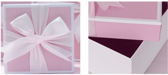 300gsm Ribbon UV Coating CMYK Recycled Paper Gift Boxes