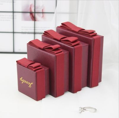 Recycled Paper Jewelry Packaging Box With Ribbon Inner Support