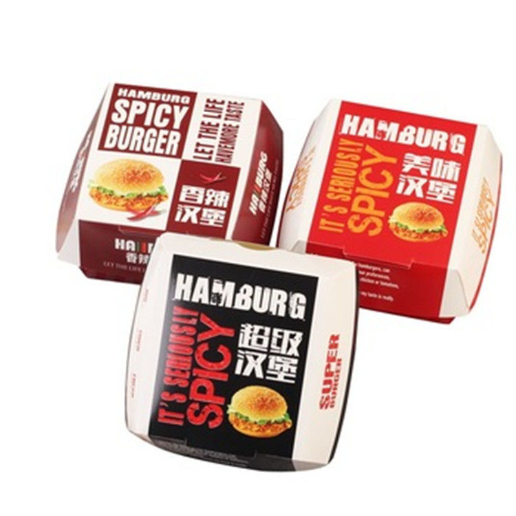 Colorful Fast Food Box Cardpaper Material With Custom Printed Logo