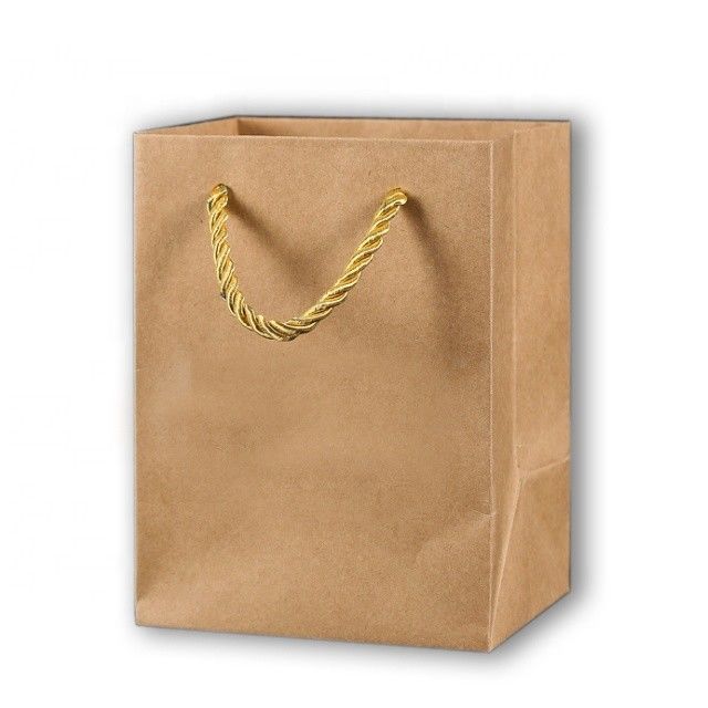 Brown Shopping Paper Craft Bags With Handles Eco Friendly Material