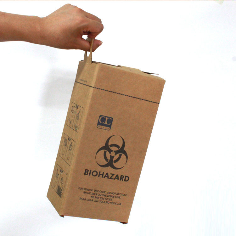 3 layers Kraft Paper CMKY Printing 5L Biohazard Waste Box Sharps box safety box