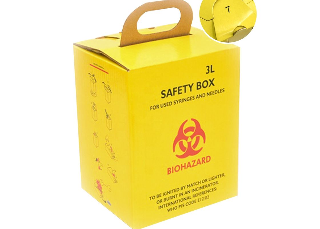 4 Layers Corrugated Board Sharp Box For Needles CE  ISO9001 FSC Certificate