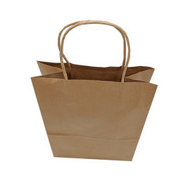 Recyclable Kraft Bags With Handles , Kraft Shopping Bags 34X26X12 Cm